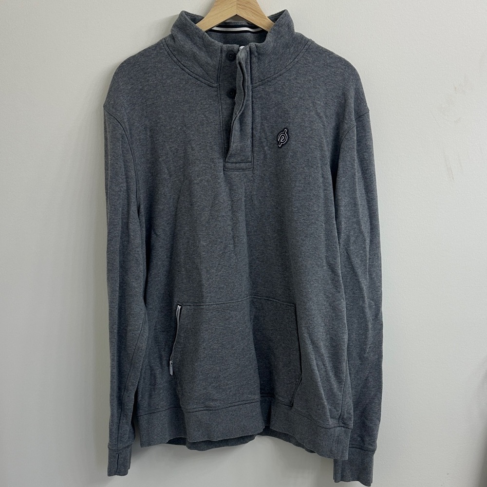 Fourlaps x Peloton Men's Gray Quarter-Snap Pullover Sweater